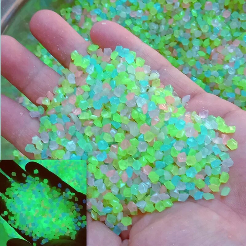 Fish Tank Gravel - 1000pcs 어두운 자갈 돌에 3-5mm 빛나는