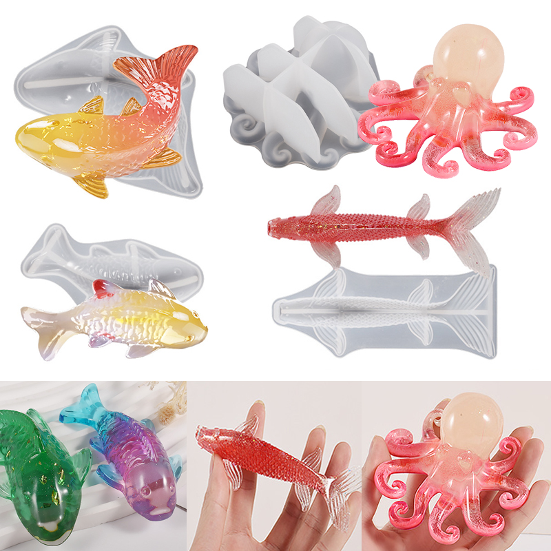 Fish Aquarium Home - 3D 잉어 모양 에폭시 수지 몰드